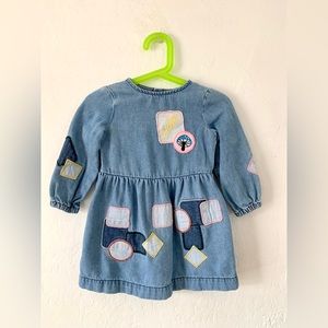 Stella McCartney Kids Denim Dress with Mushroom Patches - 2 years, 24 months